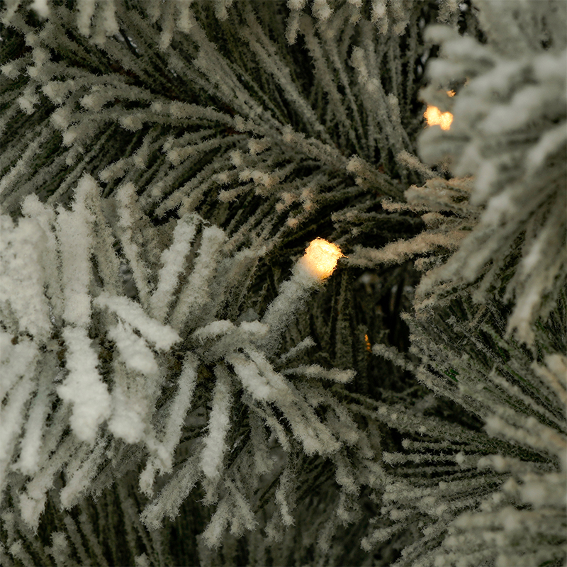 Flocked Christmas Tree With Lights