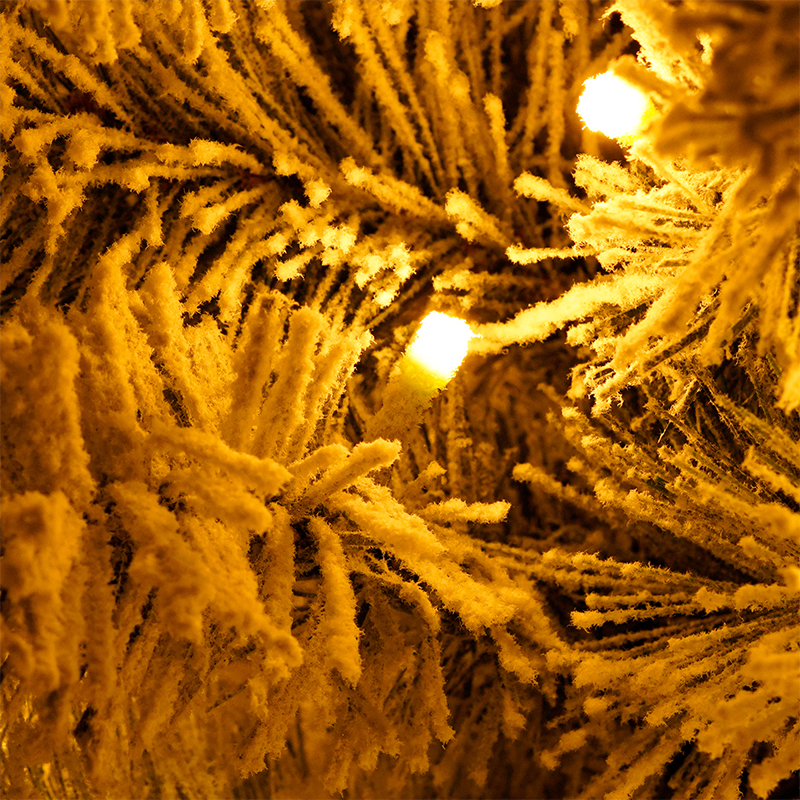 Flocked Christmas Tree With Lights