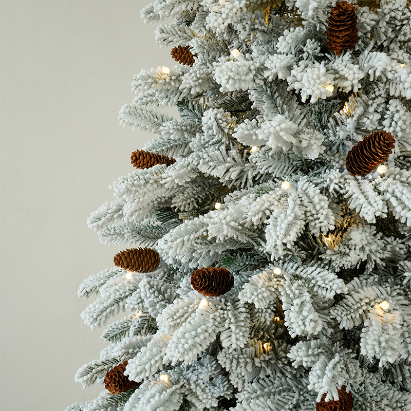 Flocked Christmas Tree With Lights