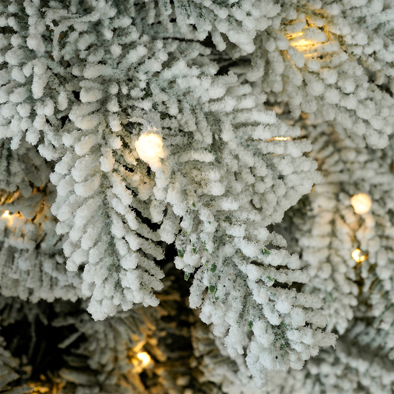 Flocked Christmas Tree With Lights