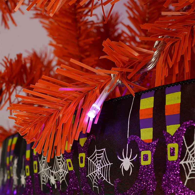 Orange-Red Inverted Tree With Lights