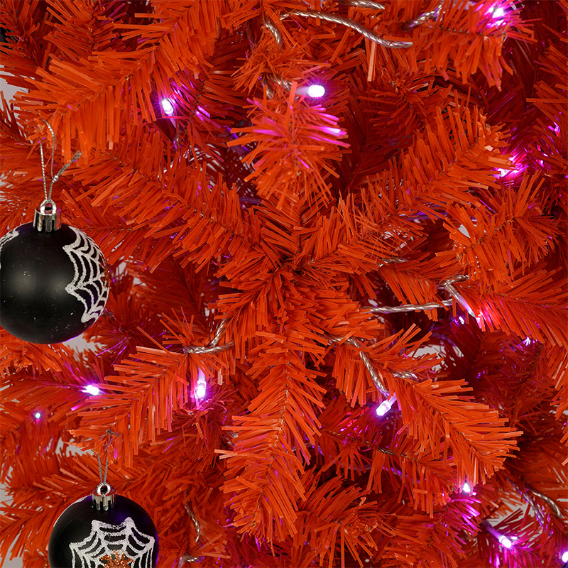 Orange-Red Inverted Tree With Lights