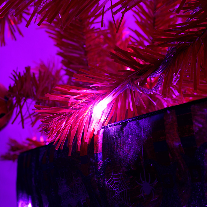 Orange-Red Inverted Tree With Lights